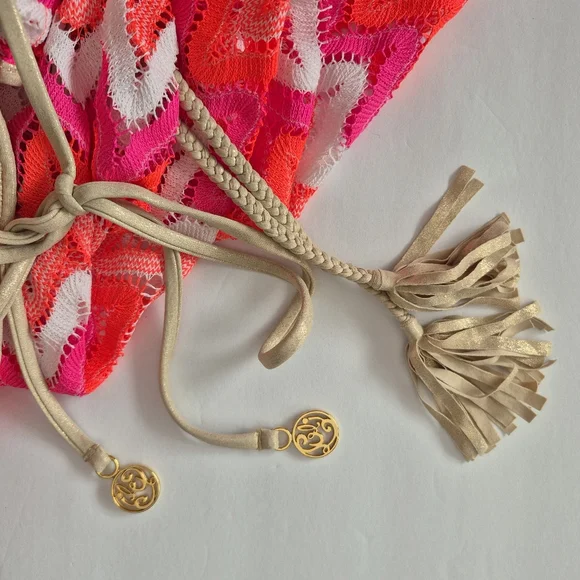 Luli Fama Flamingo Beach Halter Tie Mini Beach Dress Cover-Up - Picture 8 of 15